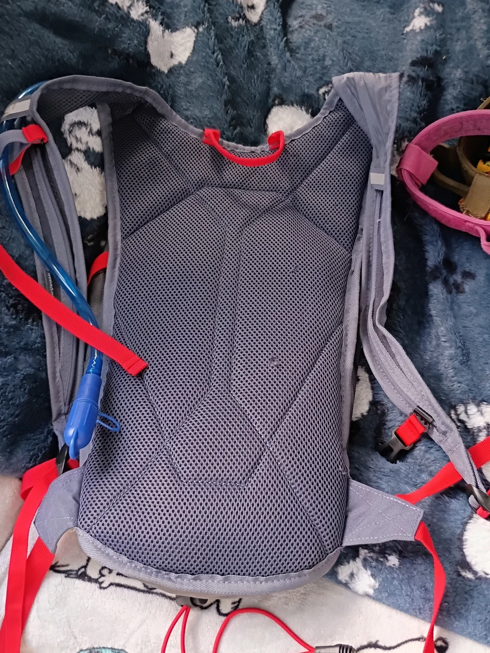 High Sierra Men’s Gray Hydration Backpack with Blue Reservoir